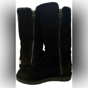 UGG Boots Abree Tall Zipper Suede Uggs II Black Tall Size 5